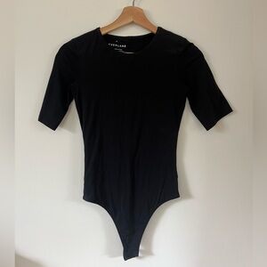 Everlane Short Sleeved Black Bodysuit